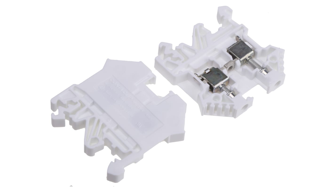 RS PRO White DIN Rail Terminal Block, 0.2 → 4mm², Single-Level