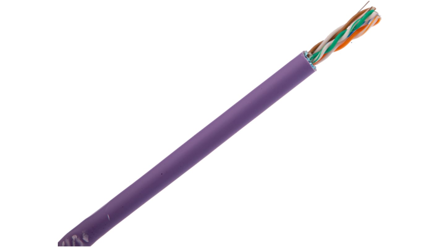 Molex Premise Networks Cat5e Ethernet Cable, F/UTP, Purple LSZH Sheath, 305m