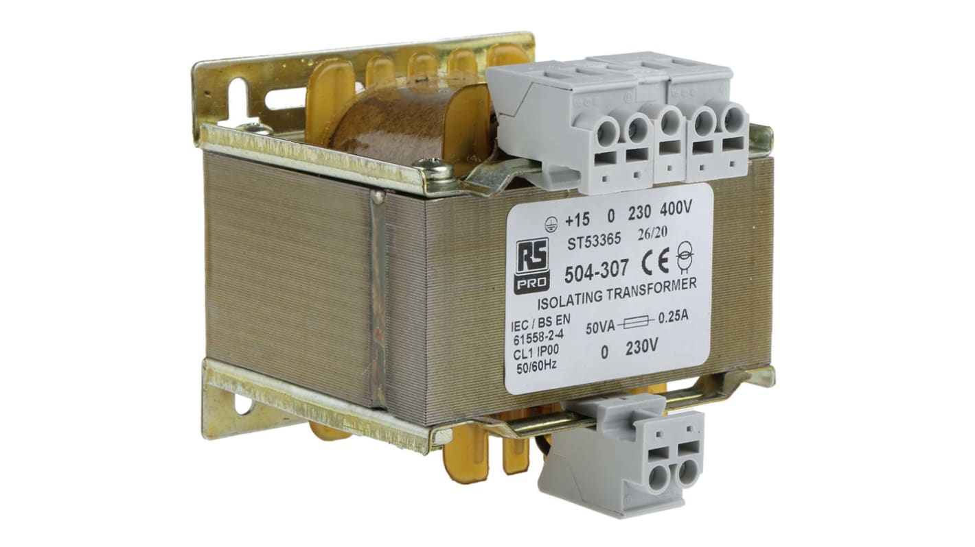 RS PRO 50VA 1 Output Chassis Mounting Transformer, 230V ac | RS