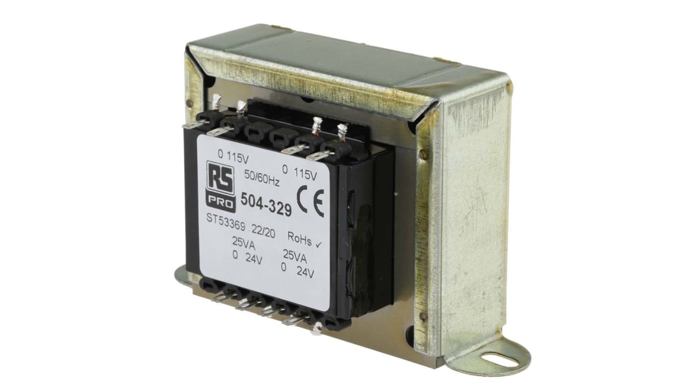 RS PRO 50VA 2 Output Chassis Mounting Transformer, 24V ac