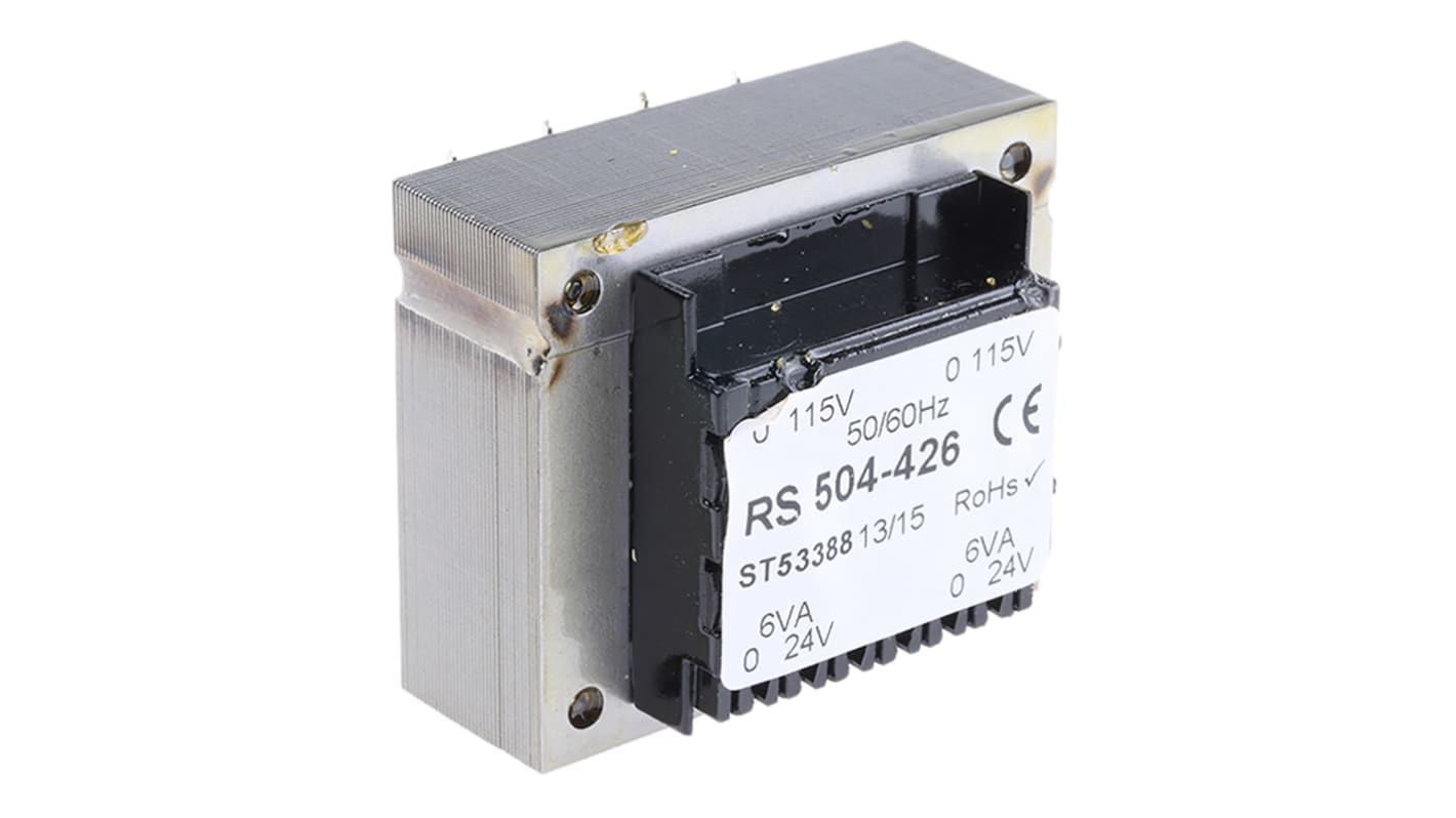 Transformateur pour circuit imprimé RS PRO, 24V c.a., 115 V ac, 230 V ac, 12VA, 2 sorties