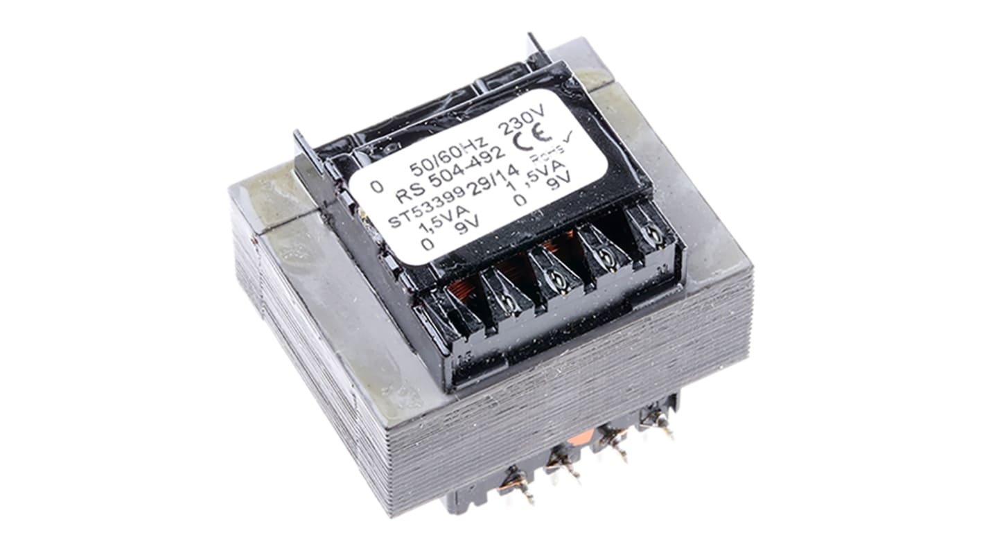 Transformateur pour circuit imprimé / 230 V / 0-1-7-9-11-13 V / 63 VA EREA