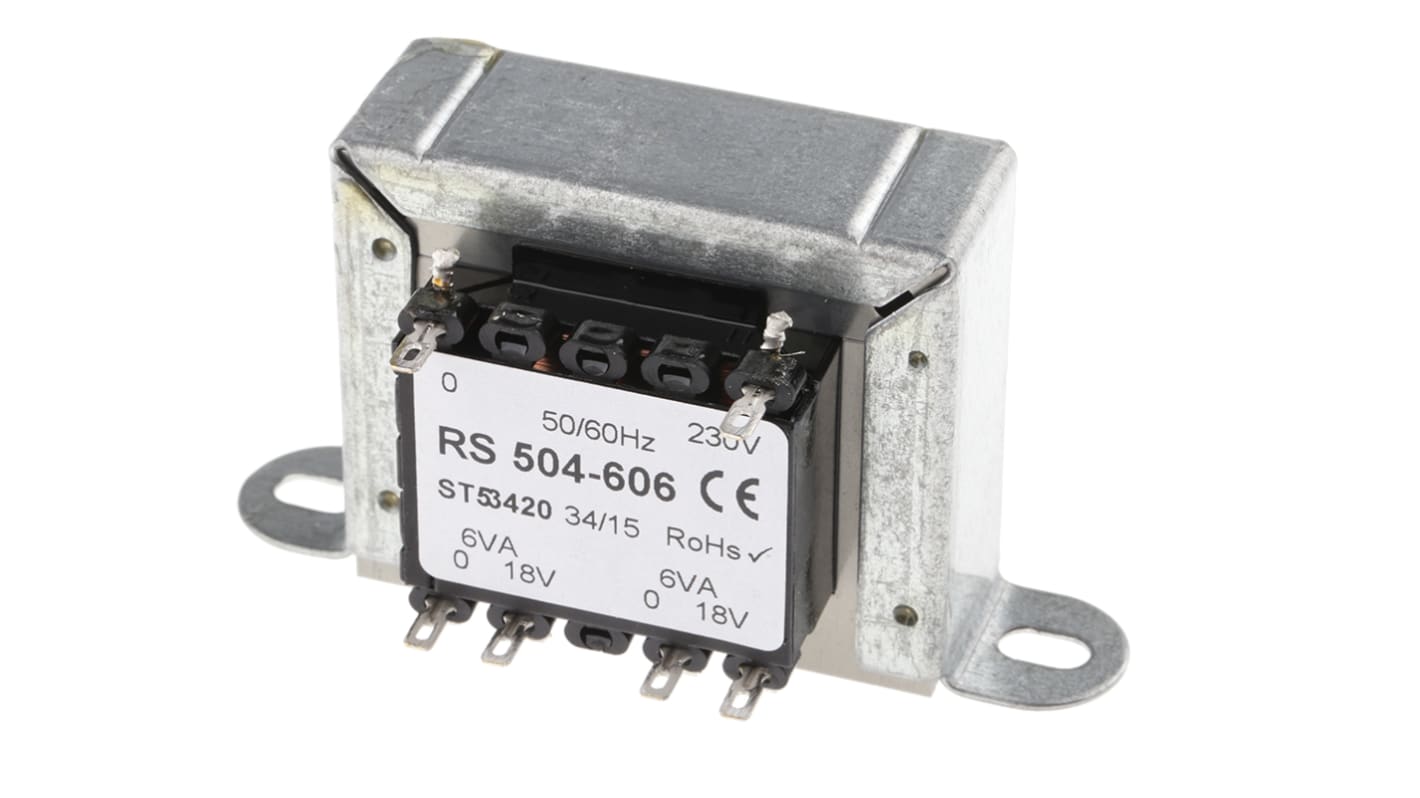 RS PRO 12VA 2 Output Chassis Mounting Transformer, 18V ac