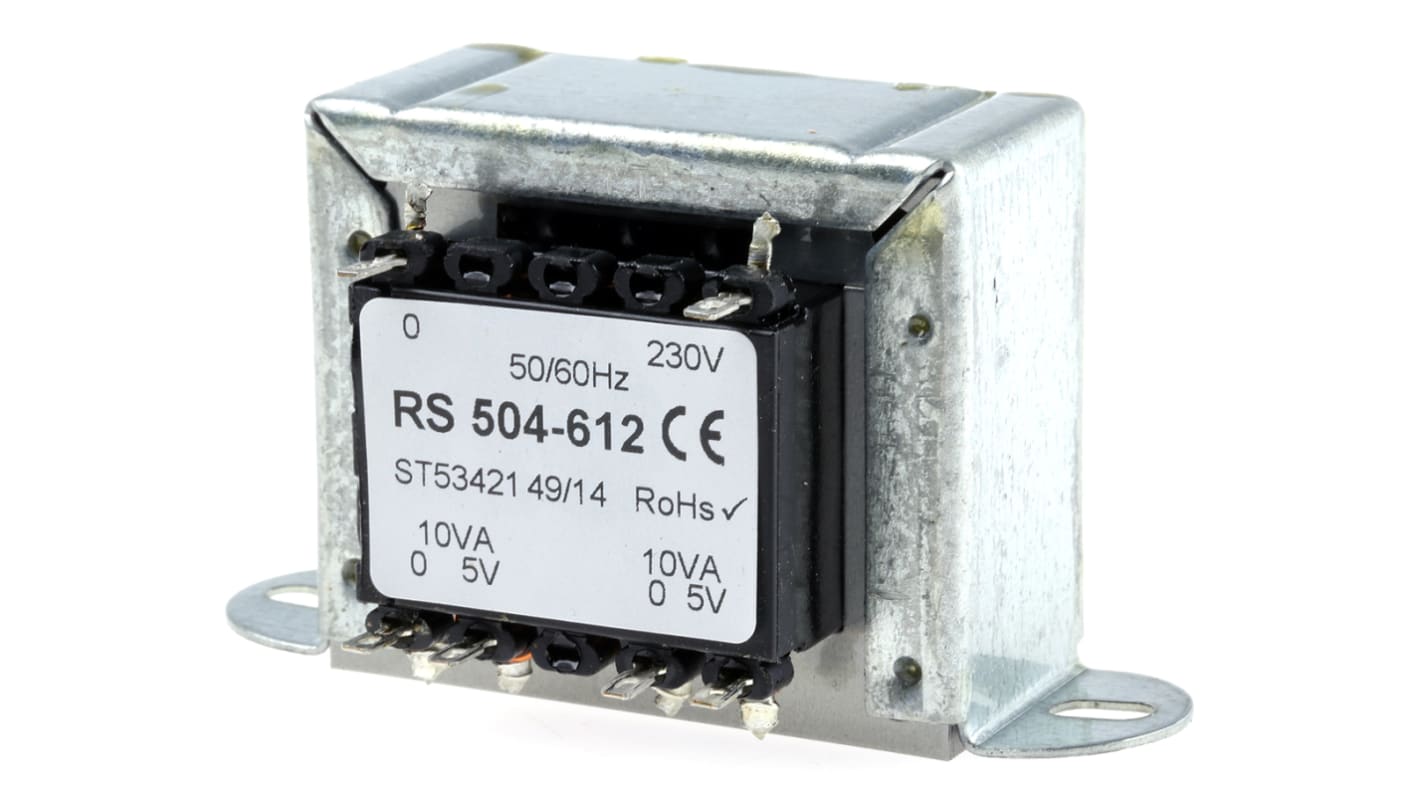 RS PRO, Chassismonteret transformer, 20VA, Udgange: 2, Sekundær: 5V ac