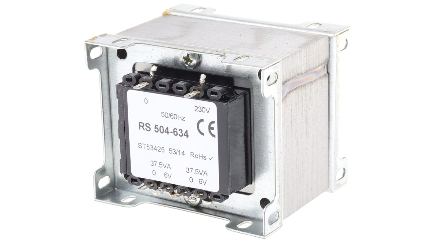 RS PRO 50VA 2 Output Chassis Mounting Transformer, 6V ac