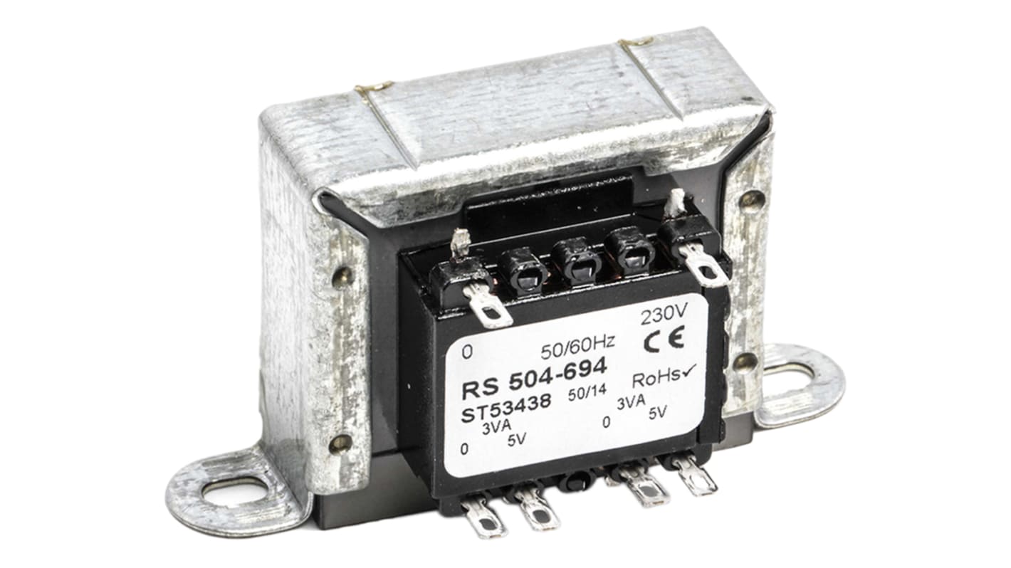 RS PRO 6VA 2 Output Chassis Mounting Transformer, 5V ac