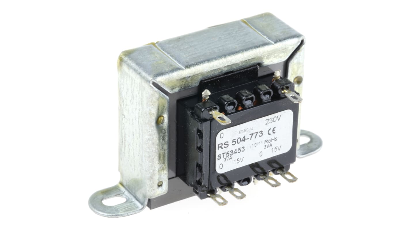 RS PRO 6VA 2 Output Chassis Mounting Transformer, 15V ac