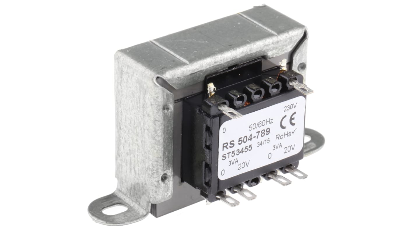 RS PRO 6VA 2 Output Chassis Mounting Transformer, 20V ac