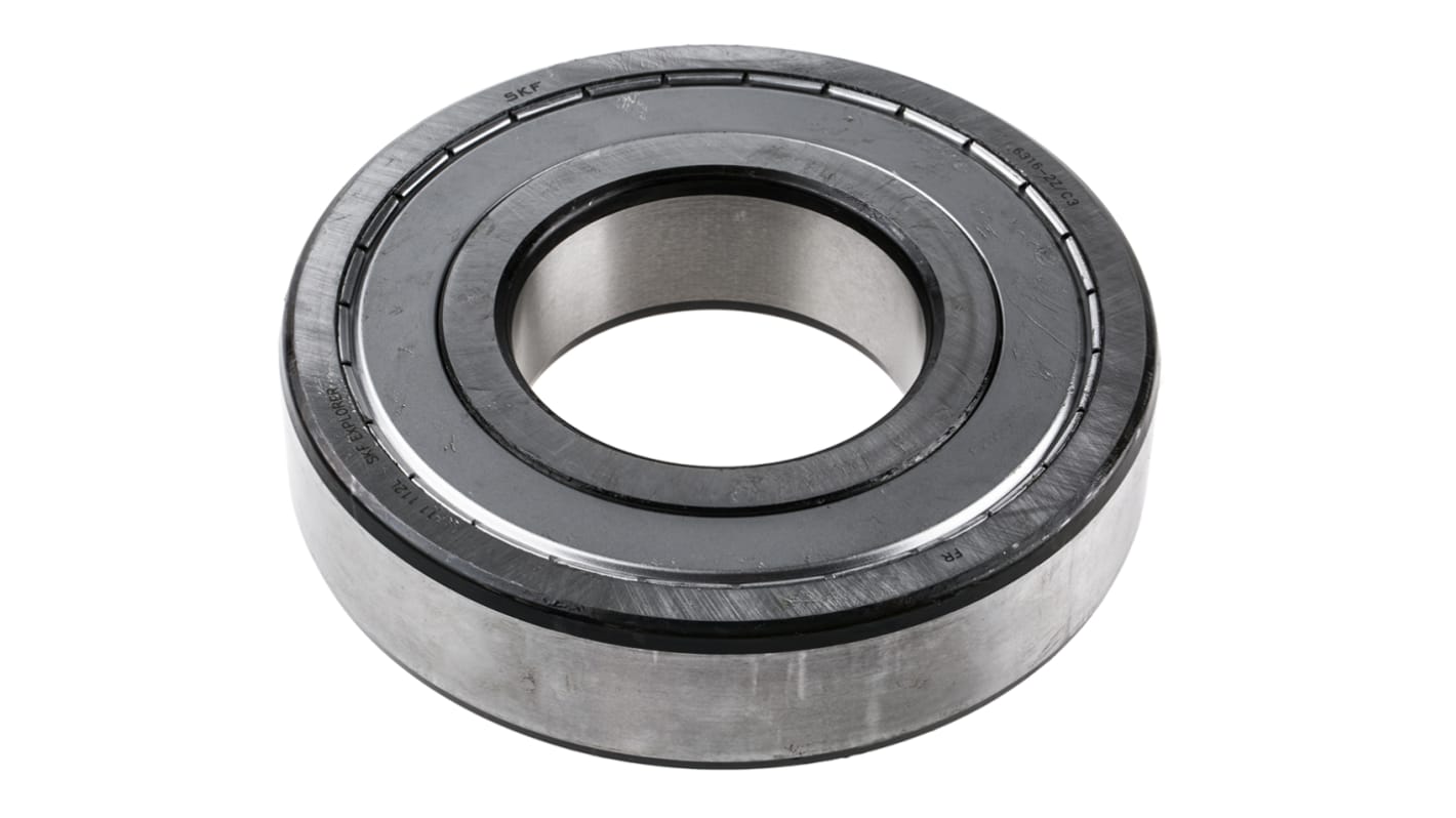 SKF 6316-2Z/C3 Single Row Deep Groove Ball Bearing- Both Sides Shielded 80mm I.D, 170mm O.D