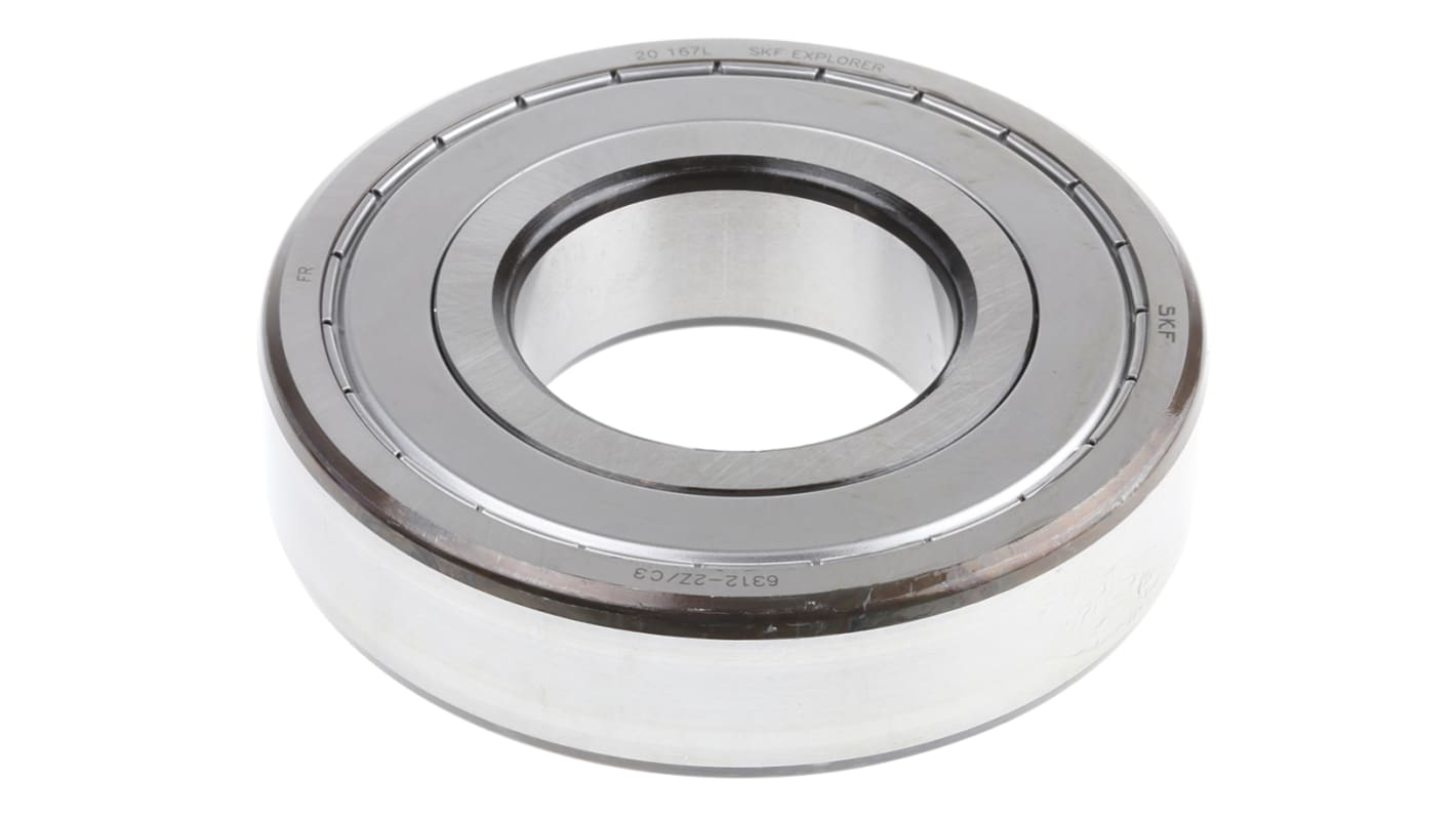 SKF 6312-2Z/C3 Single Row Deep Groove Ball Bearing- Both Sides Shielded 60mm I.D, 130mm O.D