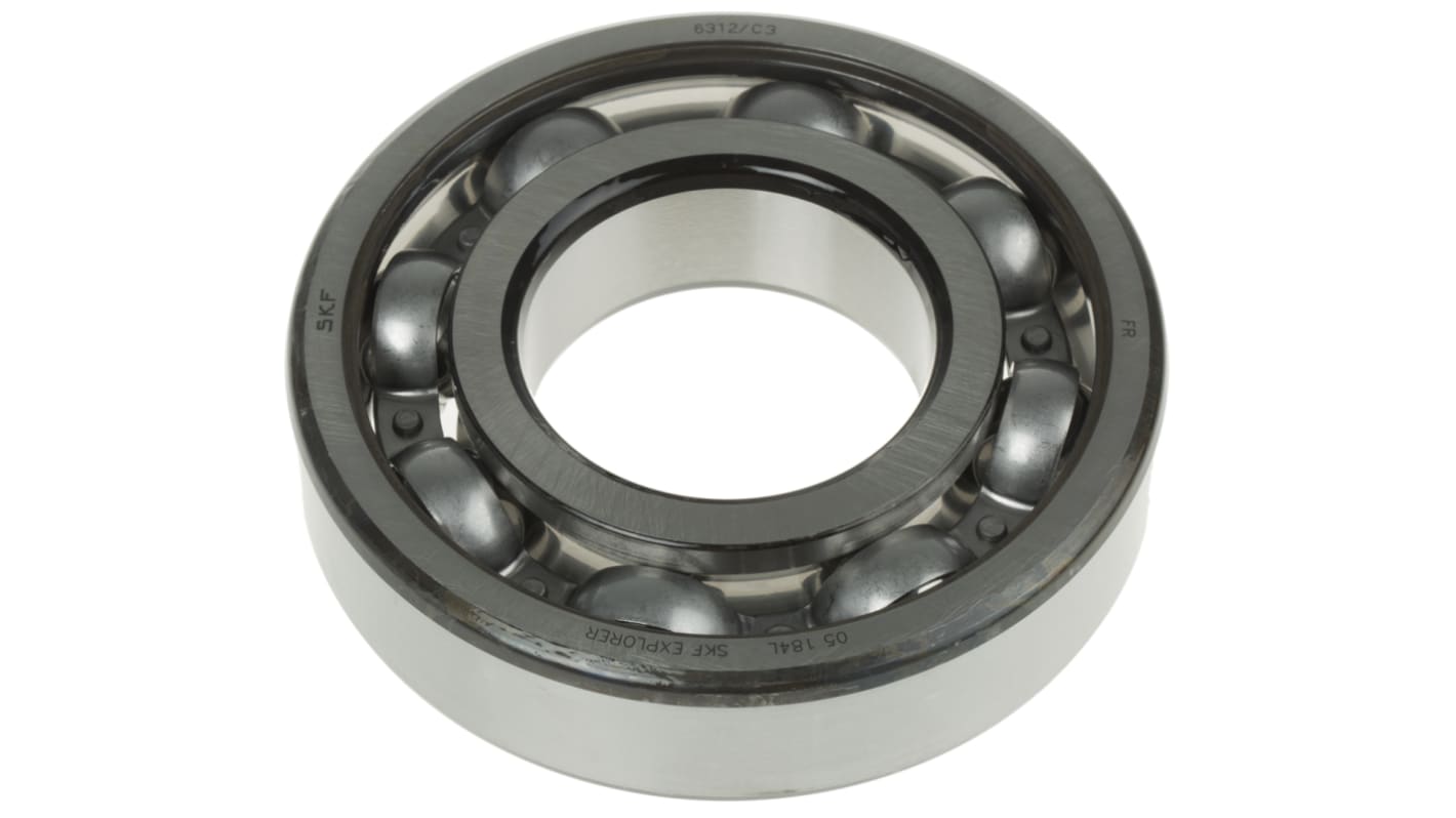 SKF 6312/C3 Single Row Deep Groove Ball Bearing- Open Type 60mm I.D, 130mm O.D