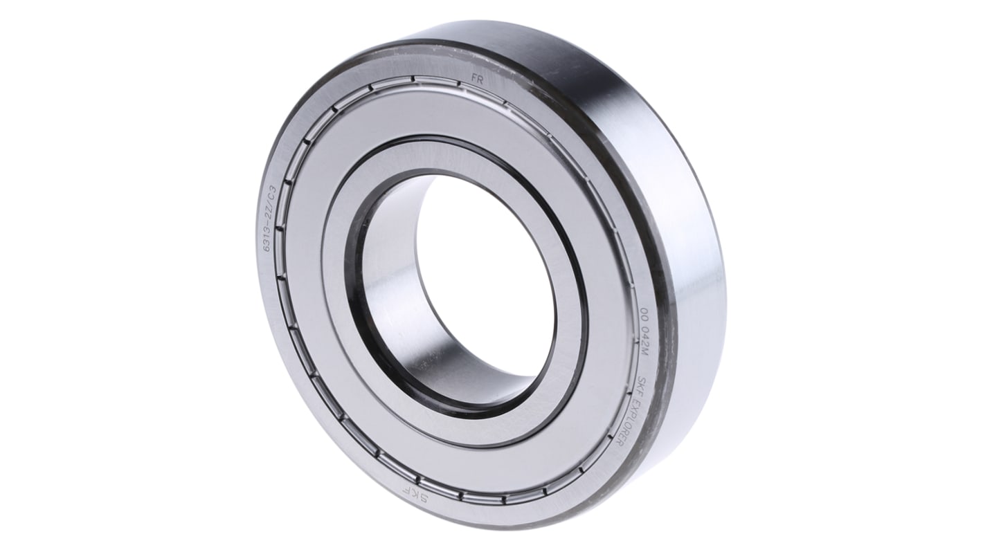 SKF 6313-2Z/C3 Single Row Deep Groove Ball Bearing- Both Sides Shielded 65mm I.D, 140mm O.D