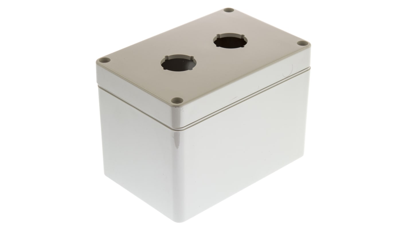 Bopla Light Grey Plastic Euromas Push Button Enclosure - 2 Hole 22mm Diameter