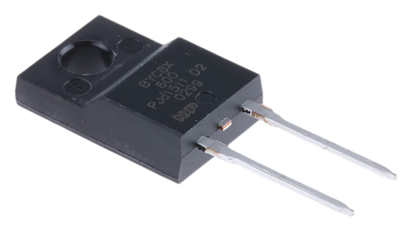 WeEn Semiconductors Co., Ltd スイッチングダイオード スルーホール, 8A, 600V, シングル,エレメント数 1 TO-220F, 2-Pin 2.91V