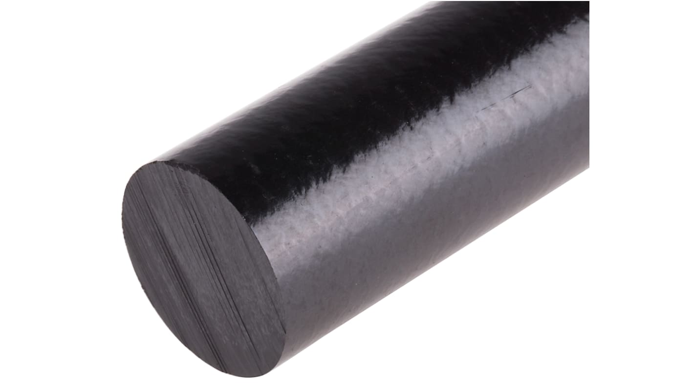 RS PRO Black Polyetheretherketone PEEK Rod, 300mm x 30mm Diameter