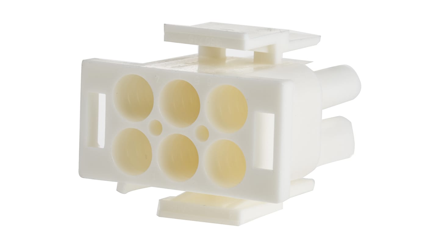 TE Connectivity, Universal MATE-N-LOK Male Connector Housing, 6.35mm Pitch, 6 Way, 2 Row