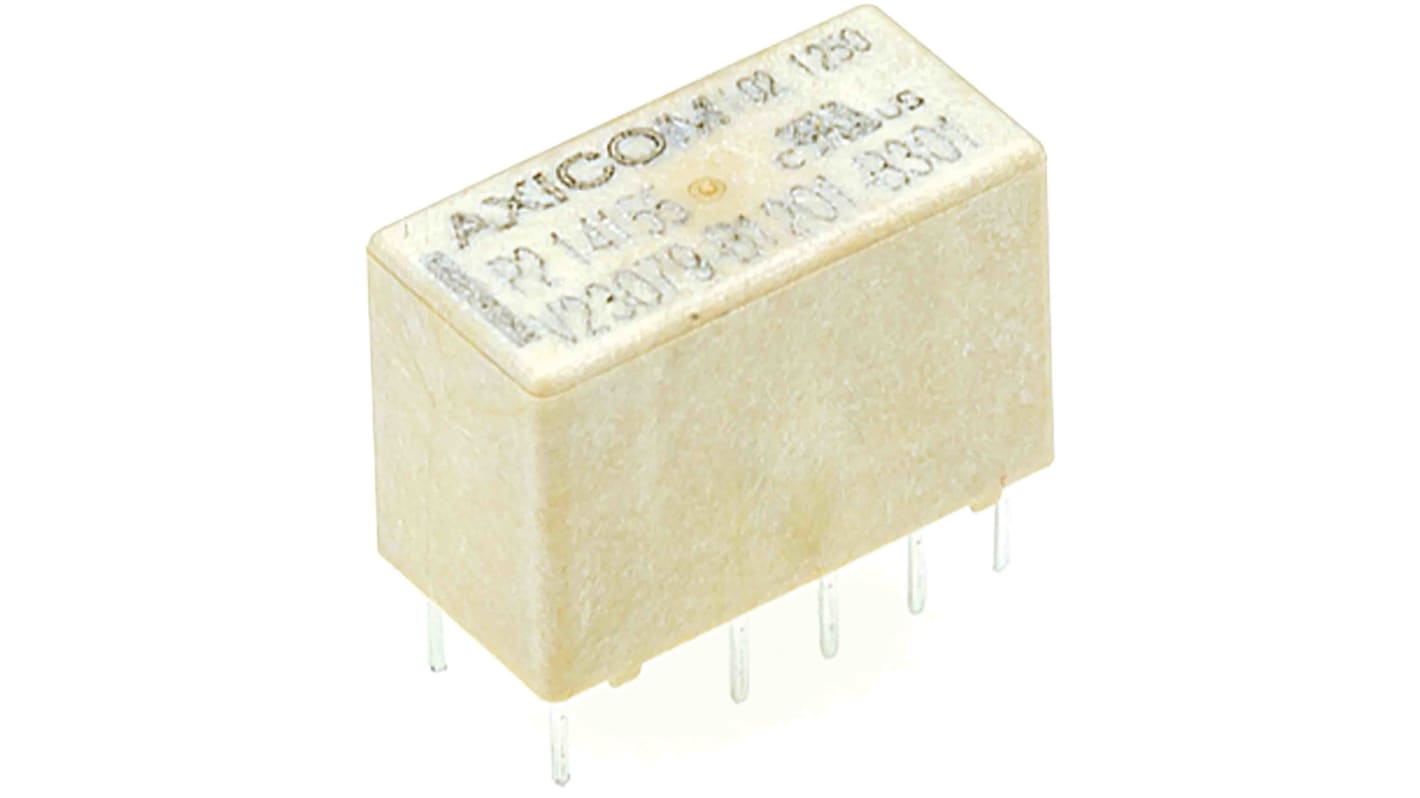 TE Connectivity PCB Mount Latching Signal Relay, 5V dc Coil, 2A Switching Current, DPDT