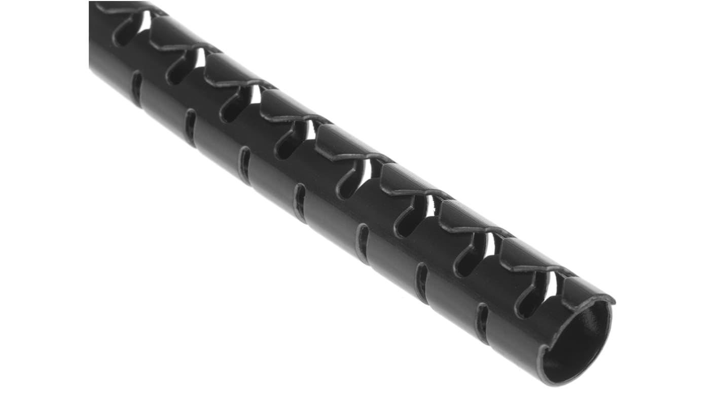 HellermannTyton PA 6 Black Cable Sleeve, 8mm Diameter, 25m Length, Helawrap Series
