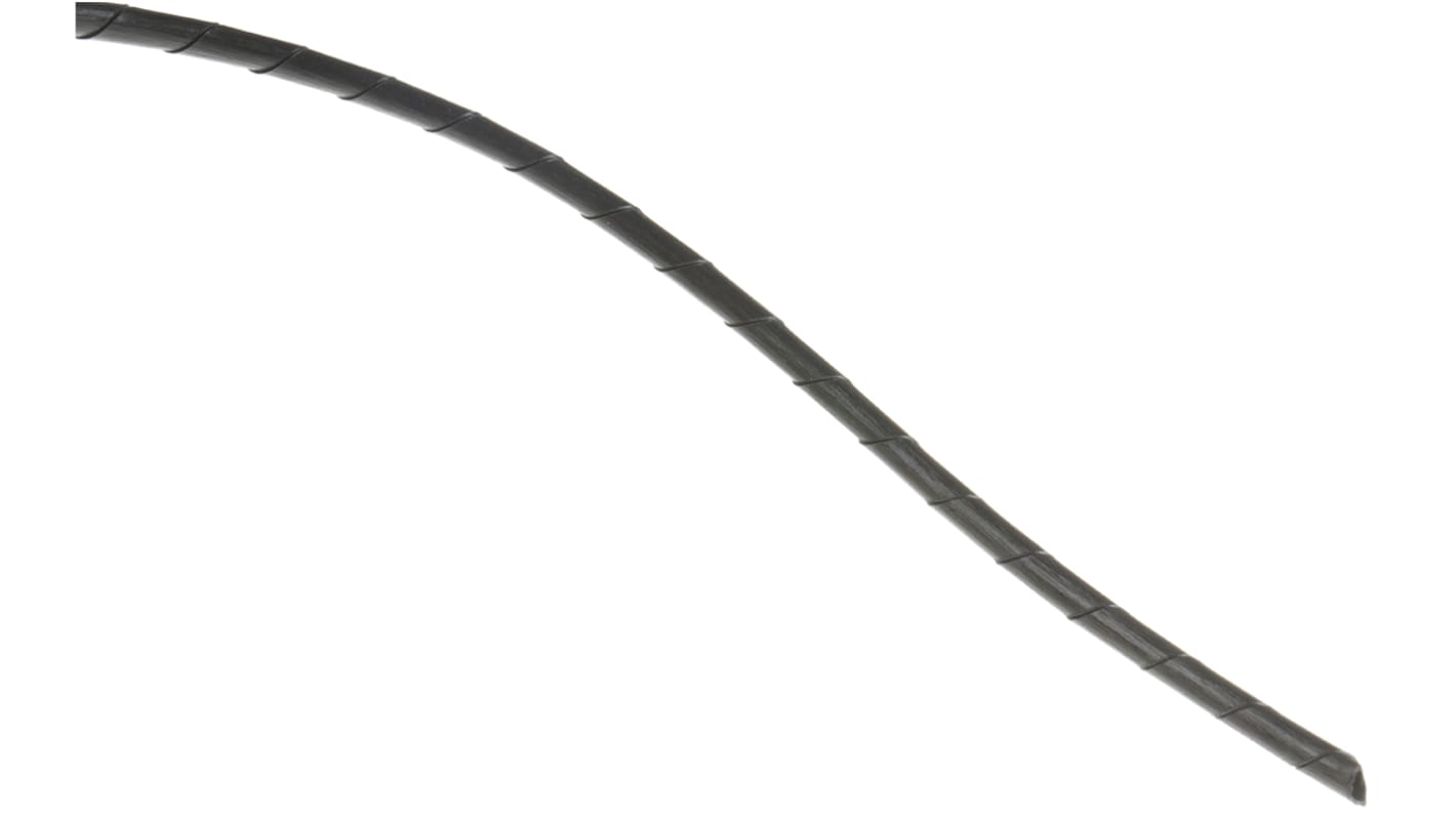 HellermannTyton SBPAV0 Spiral-Kabelschutzschlauch PA 6 Schwarz, für Kabel-Ø 1.5mm bis 8mm, Länge 30m Halogenfrei,