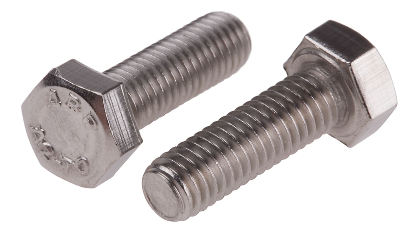 Plain Stainless Steel Hex, Hex Bolt, M5 x 16mm