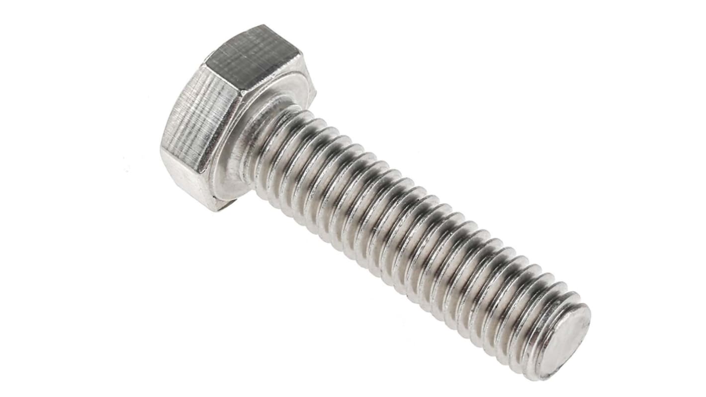 Plain Stainless Steel Hex, Hex Bolt, M8 x 30mm