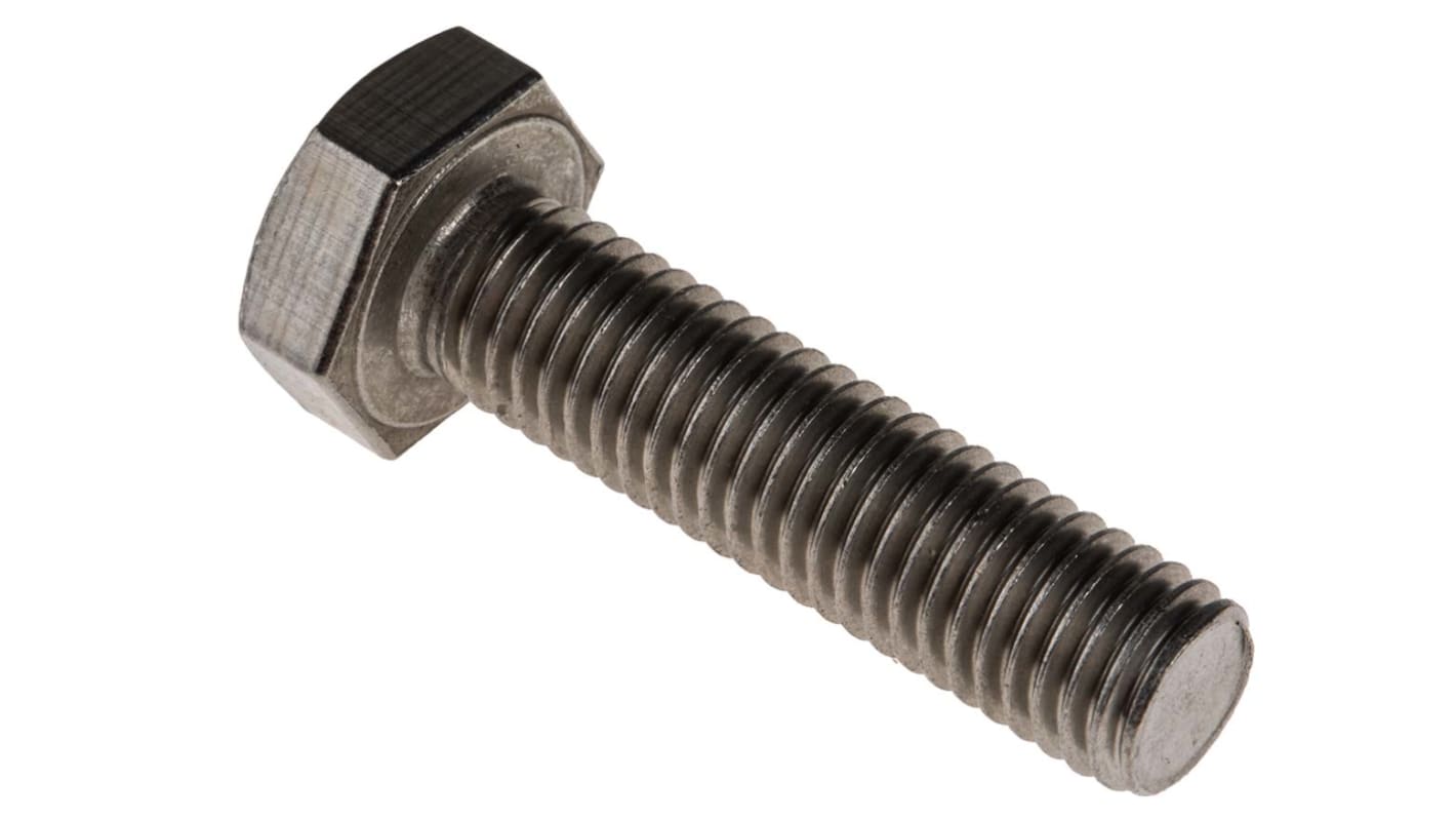 RS PRO Stainless Steel Hex, Hex Bolt, M10 x 40mm