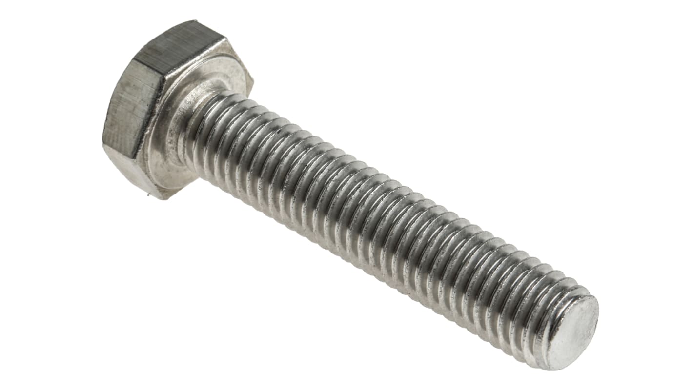 RS PRO Stainless Steel Hex, Hex Bolt, M10 x 50mm