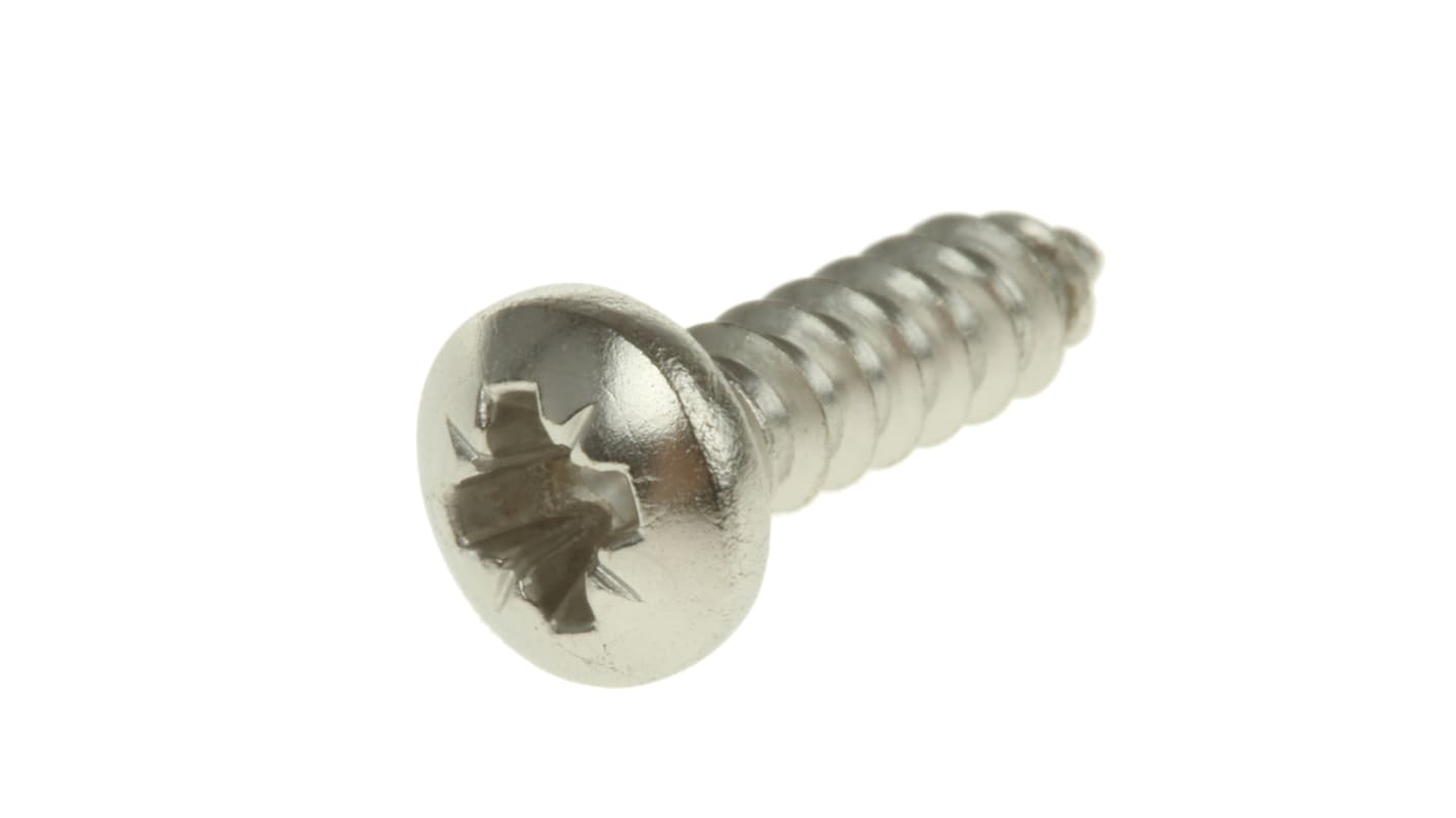 Tornillo autorroscante de cabeza alomada con huella Pozidriv RS PRO, rosca UTS 6, long. 13mm, de acero inox