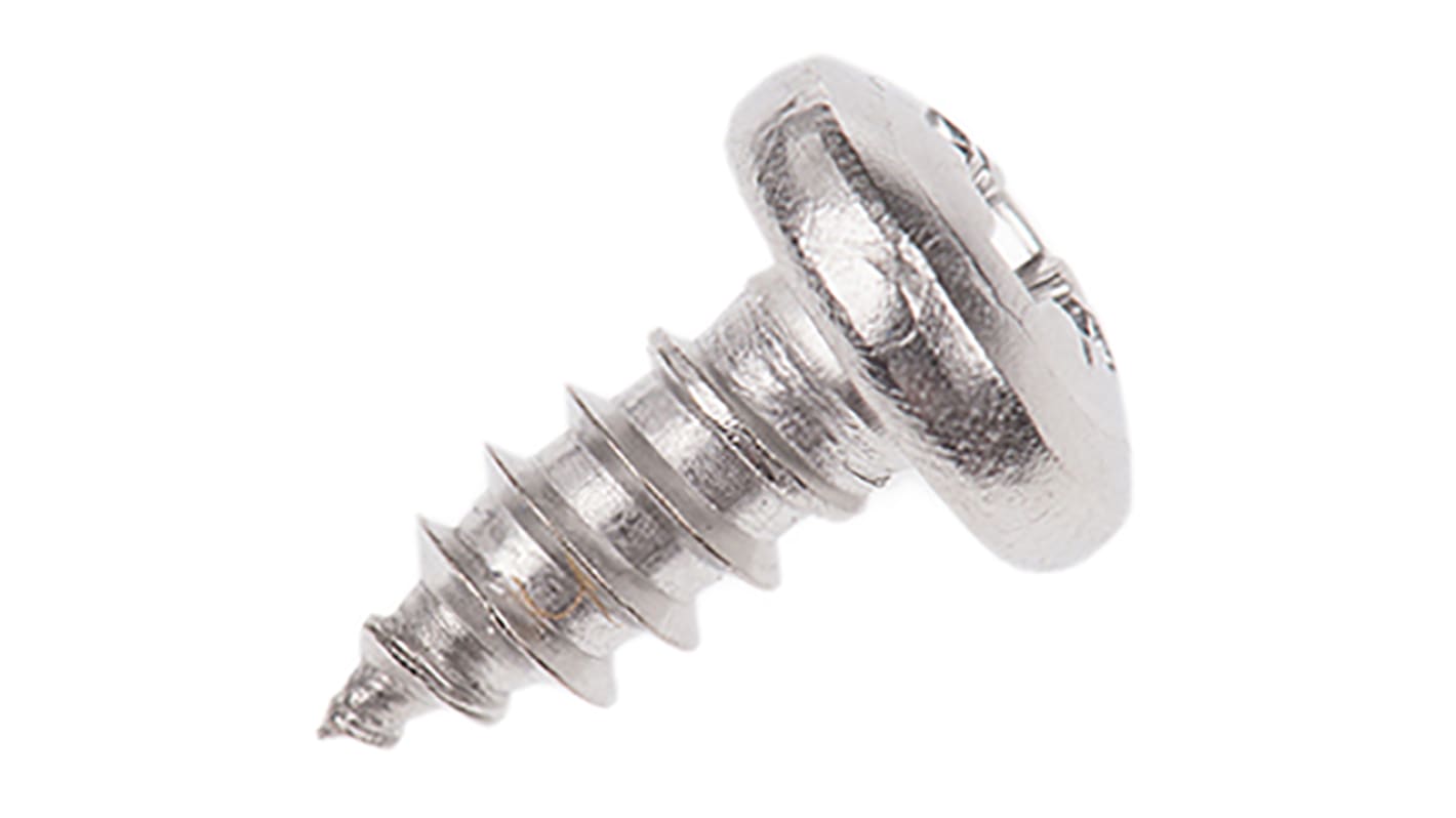 Tornillo autorroscante de cabeza alomada con huella Pozidriv RS PRO, rosca UTS 8, long. 9.5mm, de acero inox