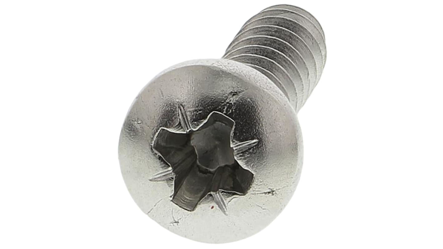 Tornillo autorroscante de cabeza alomada con huella Pozidriv RS PRO, rosca UTS 8, long. 19mm, de acero inox