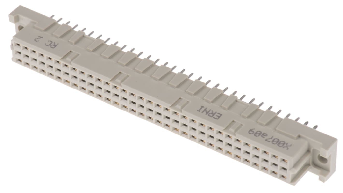 ERNI 64 Way 2.54mm Pitch, Type C Class C2, 2 Row, Straight DIN 41612 Connector, Socket