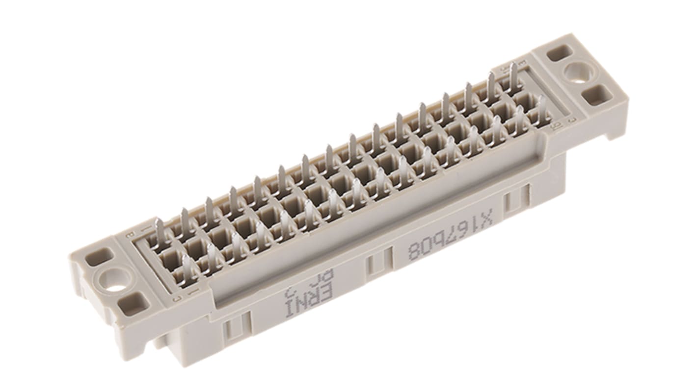 ERNI 32 Way 2.54mm Pitch, Type C/2 Class C2, 2 Row, Straight DIN 41612 Connector, Socket