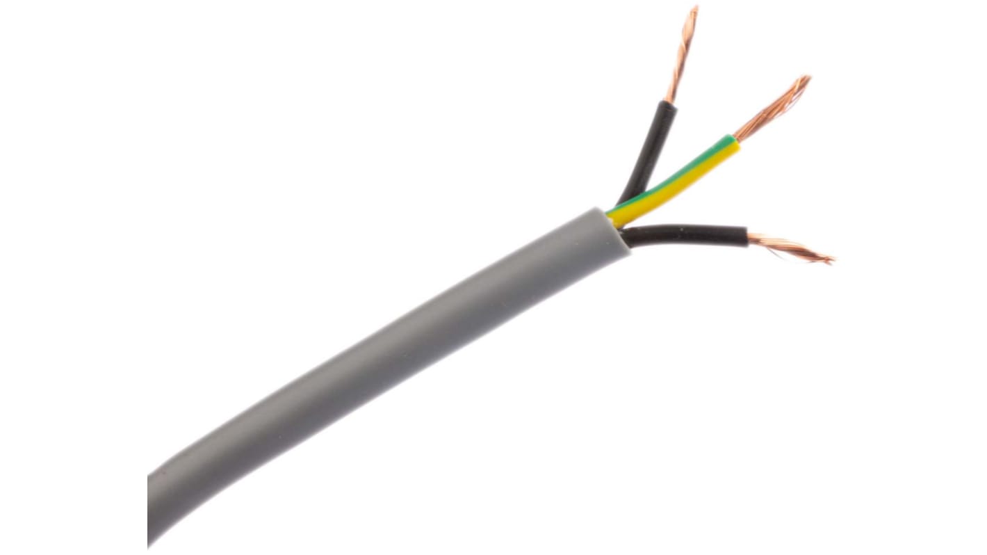 Cable de control RS PRO de 3 núcleos, 1 mm², Ø ext. 7.6mm, long. 50m, 300/500 V, funda de PVC