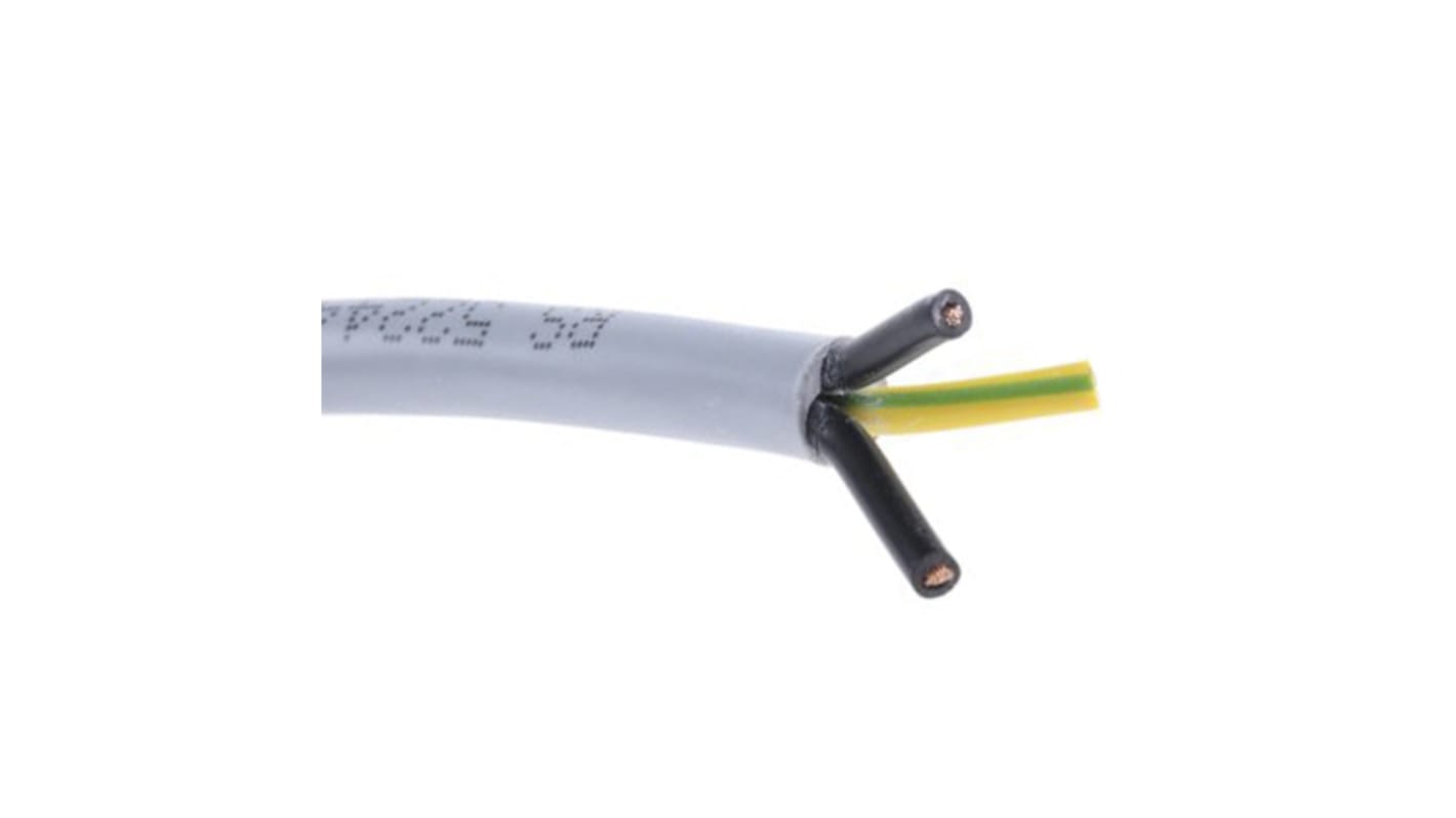 RS PRO Control Cable 3 magos 1,5 mm², 300/500 V, Nem árnyékolt, PVC köpeny, külső Ø: 8.2mm, 50m