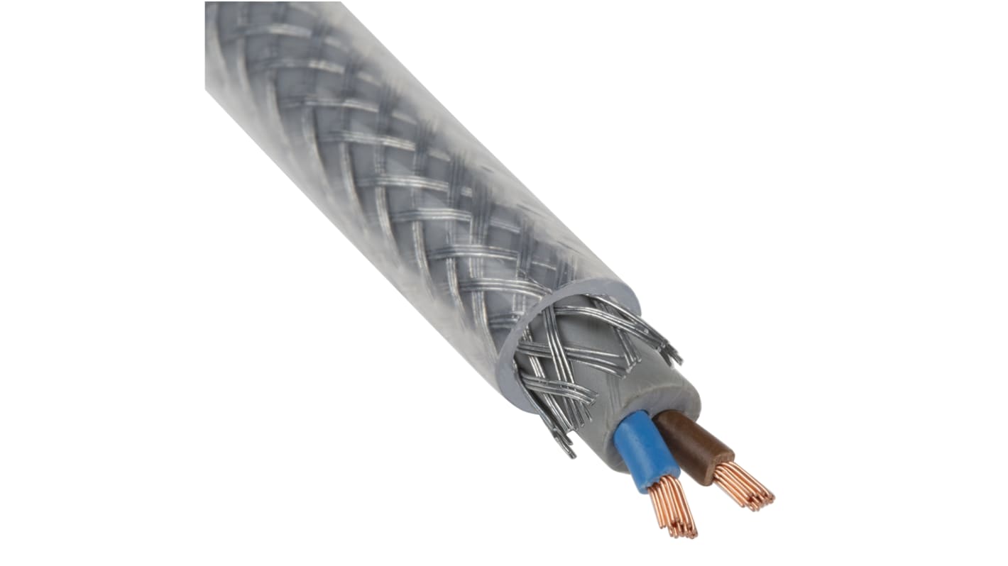 Control Cable 2žilový plocha průřezu 1 mm², 300/500 V PVC plášť , vnější průměr: 9.5mm RS PRO 50m