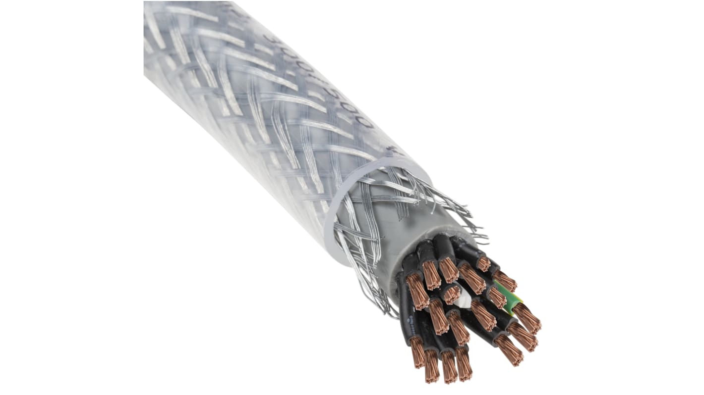 RS PRO SY Steuerkabel, 18-adrig x 1 mm² Transparent / 6 A, 50m, 17 AWG, Stahl, galvanisiert