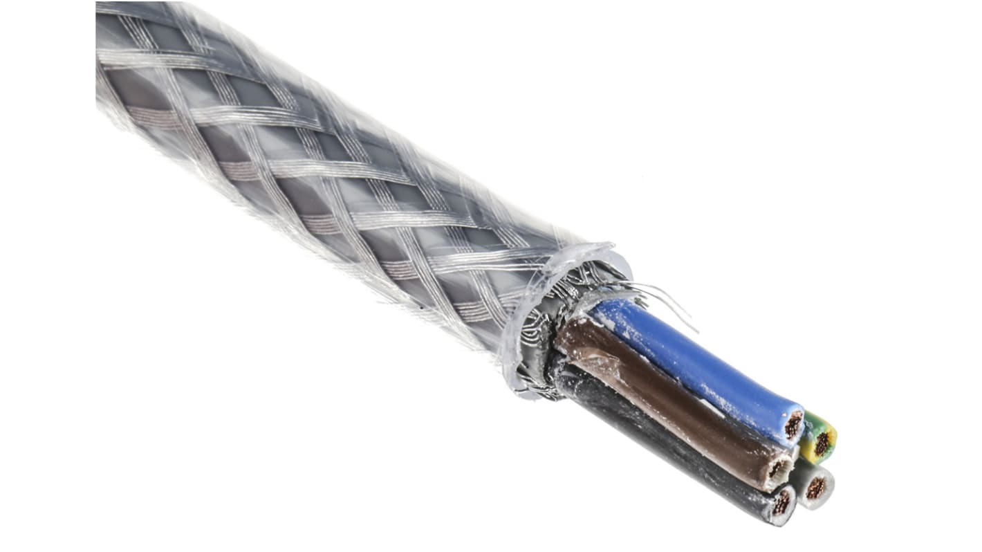 Control Cable liczba żył 5 2,5 mm² Ekranowany RS PRO średnica zew 13.3mm Przezroczysty