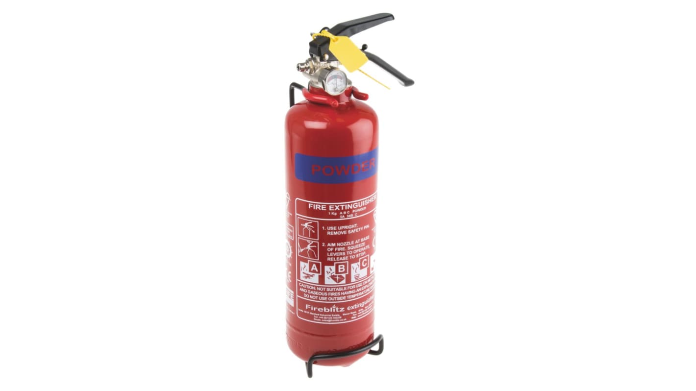 Fireblitz 1kg Dry Powder Fire Extinguisher for Electrical, Vehicle (A, B, C)