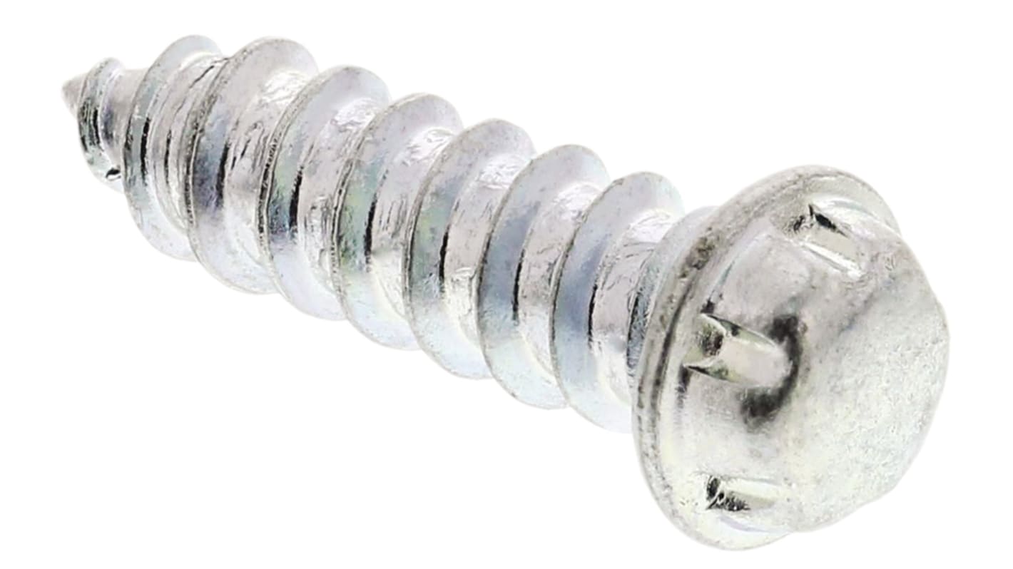 System Zero Zinc Plated Flange Button Steel Tamper Proof Security Screw, No. 6 x 12mm