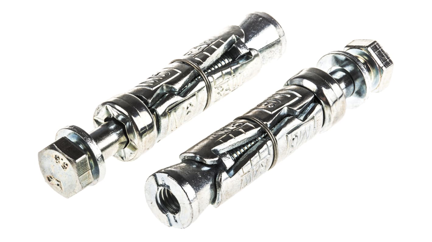 RawlPlug Muranker, Stål, Ekspansionsanker - løs bolt, M6, huldia.: 12mm, L: 55mm, R-RBL-M06/10W