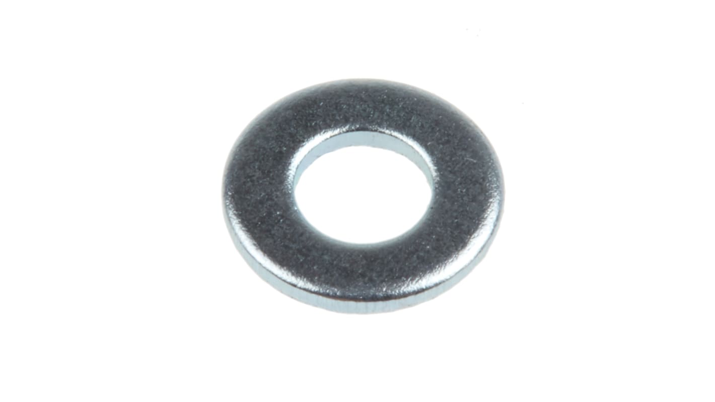 Bright Zinc Plated Steel Plain Washers, M4, DIN 125A