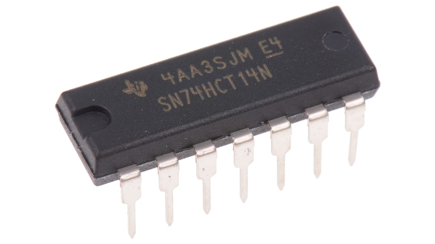 Texas Instruments SN74HCT14N Hex Schmitt Trigger Inverter, 14-Pin PDIP