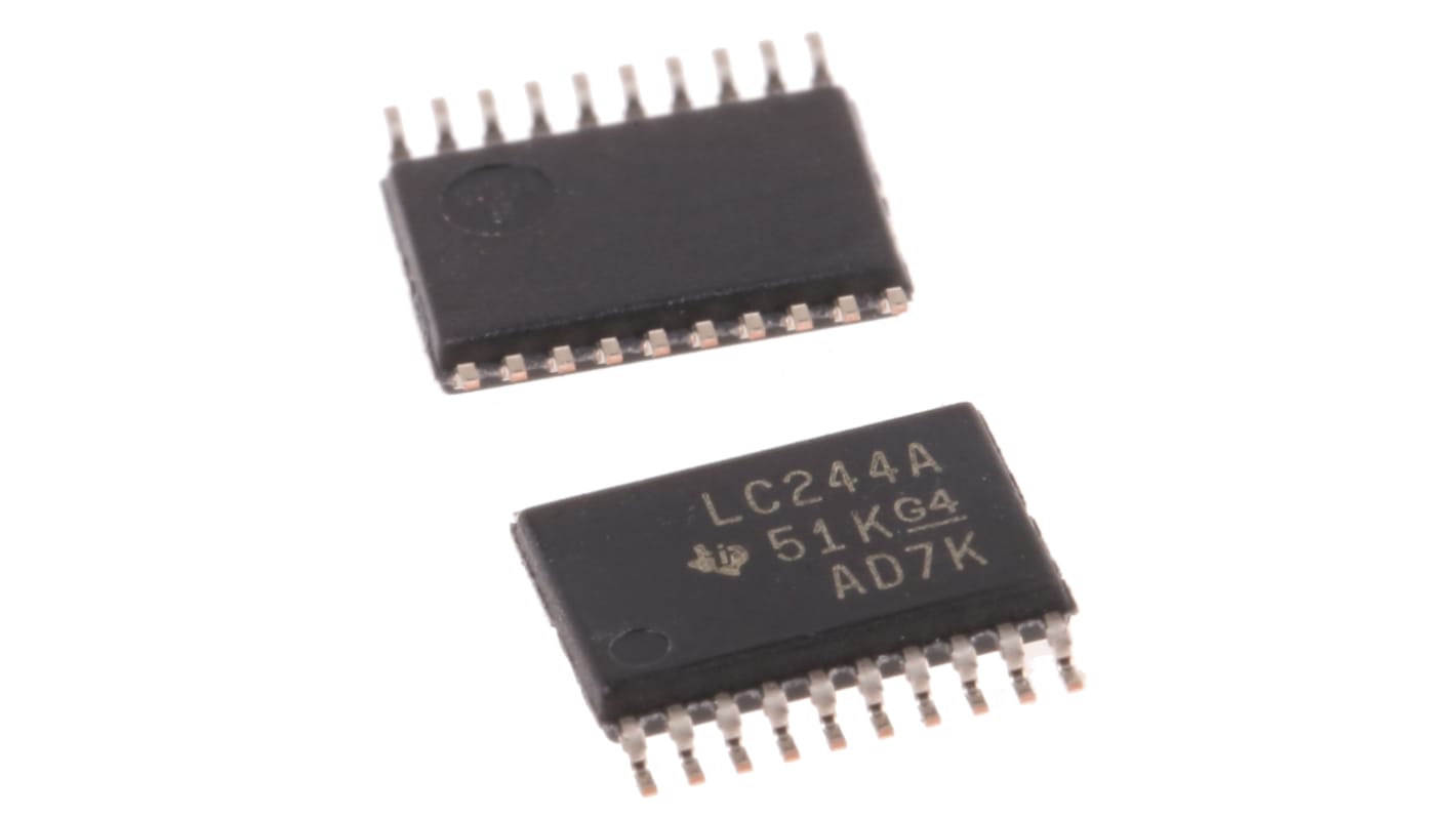 Texas Instruments SN74LVC244APWR Octal-Channel Buffer & Line Driver, 3-State, 20-Pin TSSOP