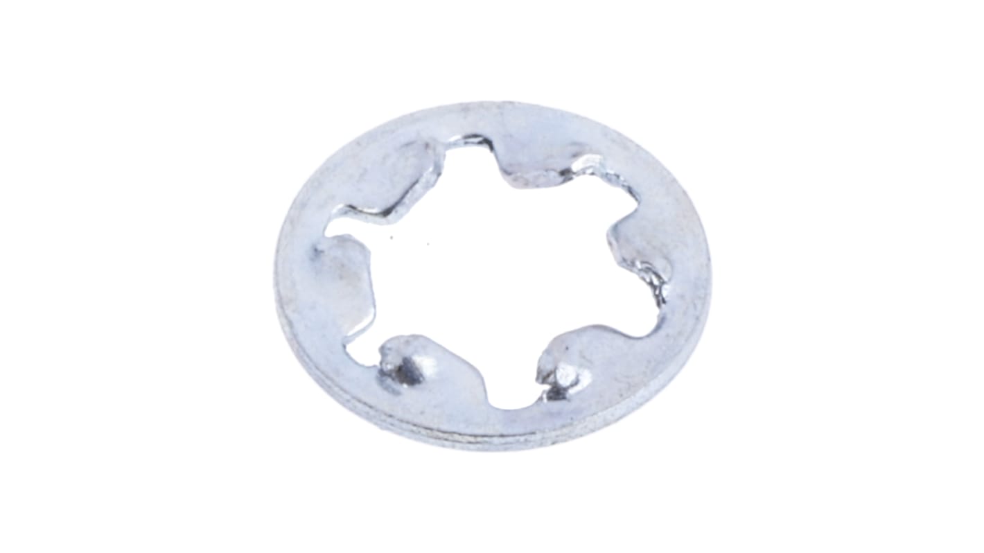 Bright Zinc Plated Steel Internal Tooth Shakeproof Washer, M3