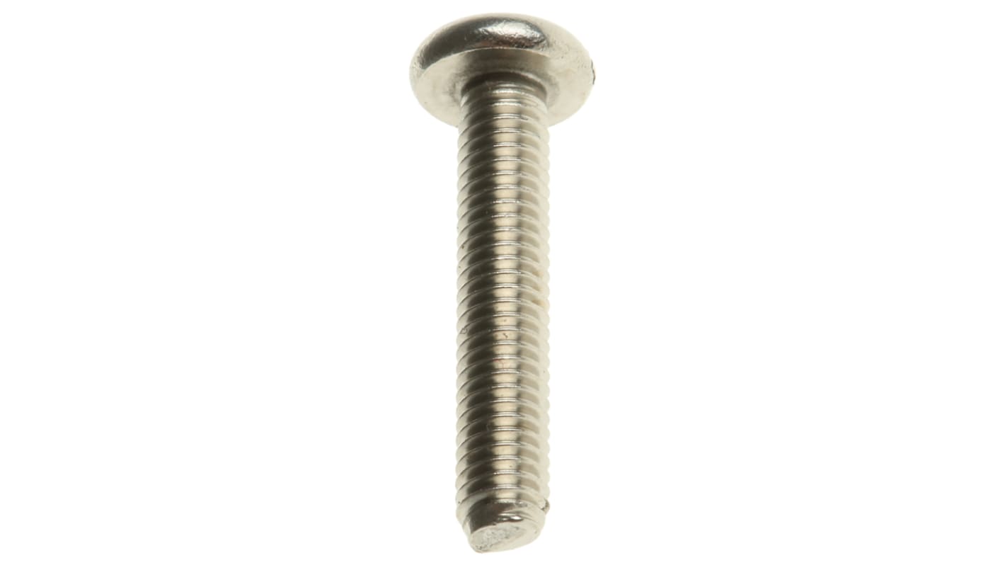 RS PRO Slot Pan A2 304 Stainless Steel Machine Screws DIN 85, M3x16mm