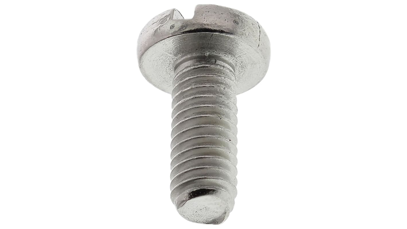 RS PRO Slot Pan A2 304 Stainless Steel Machine Screws DIN 85, M4x10mm