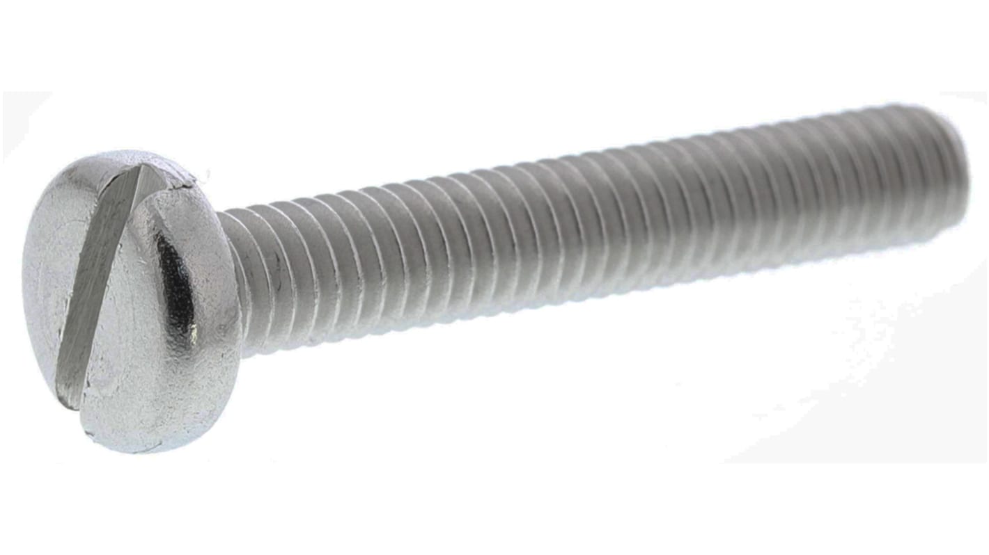 RS PRO Slot Pan A2 304 Stainless Steel Machine Screws DIN 85, M4x25mm