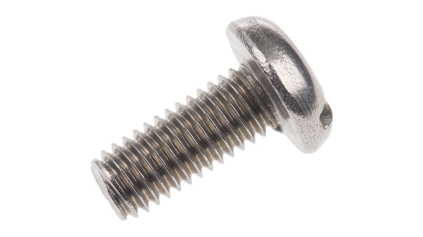 RS PRO Slot Pan A2 304 Stainless Steel Machine Screws DIN 85, M5x12mm