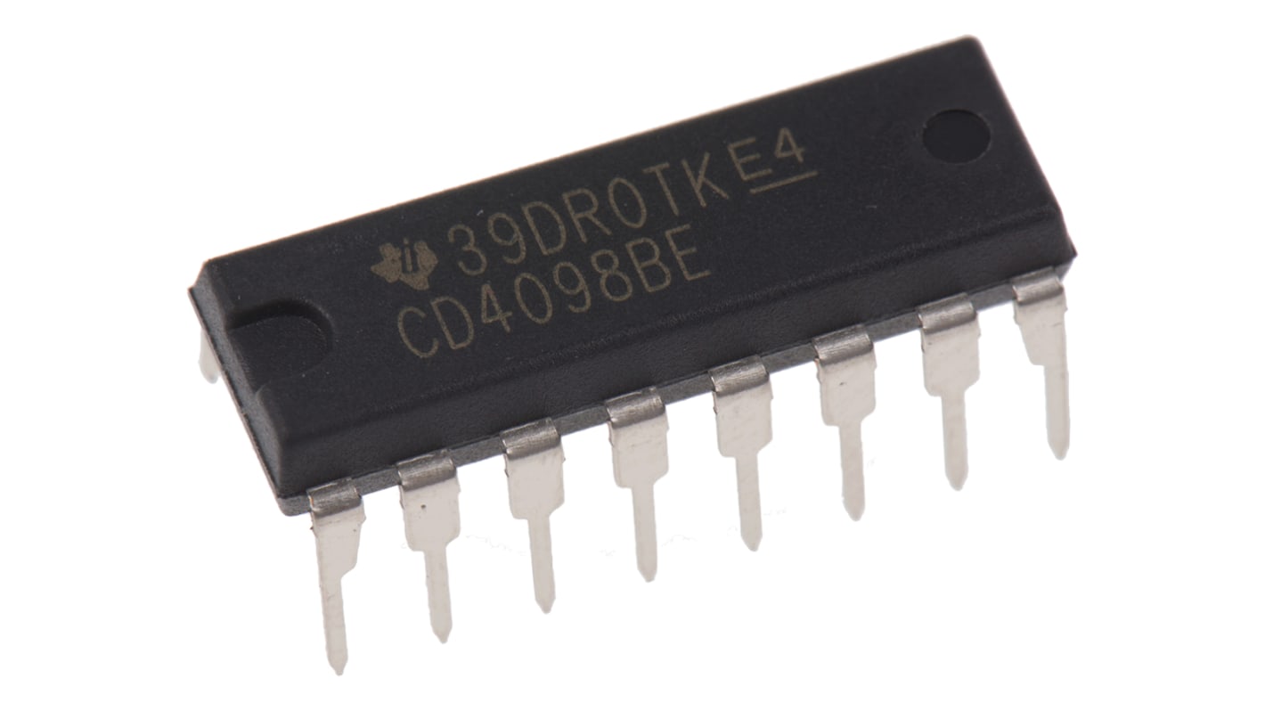 Monostabil multivibrátor CD4098BE 2 elem/chip, 16-tüskés, PDIP