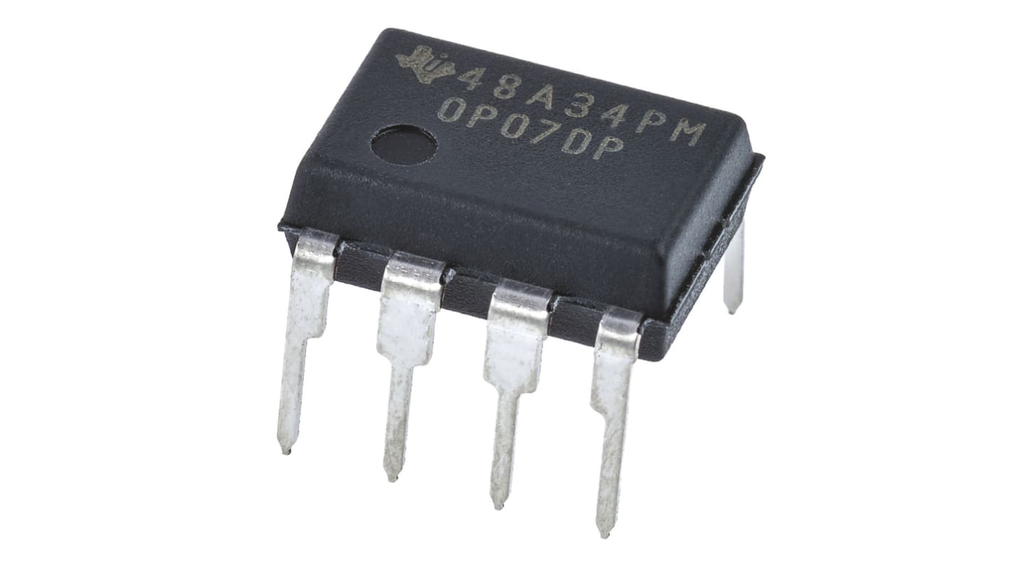 OP07DP Texas Instruments, Op Amp, 600kHz, 8-Pin PDIP